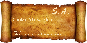 Sanko Alexandra névjegykártya